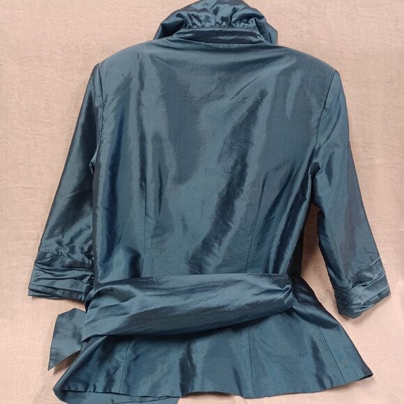 now $110 Size 10 Thai Silk Marisa Baratelli Wrap-around Top - Picture 8 of 15